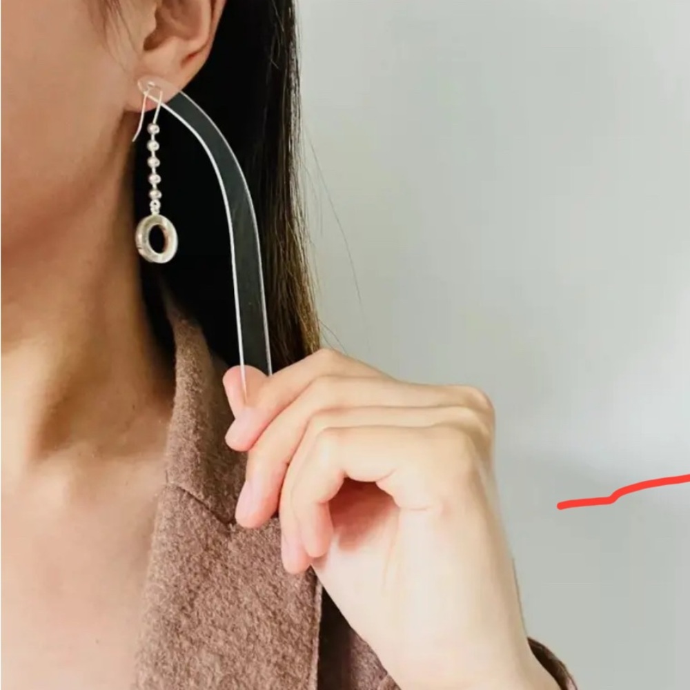 Authentic Gucci Circle Ball Chain Hook Earrings S… - image 6